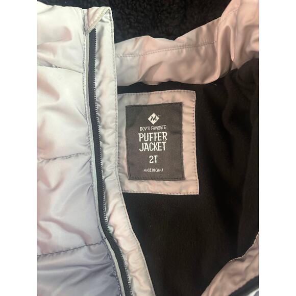 Members Mark Hooded Puffer Jacket Black Gray Ombre Toddler Size 2 - Picture 4 of 6